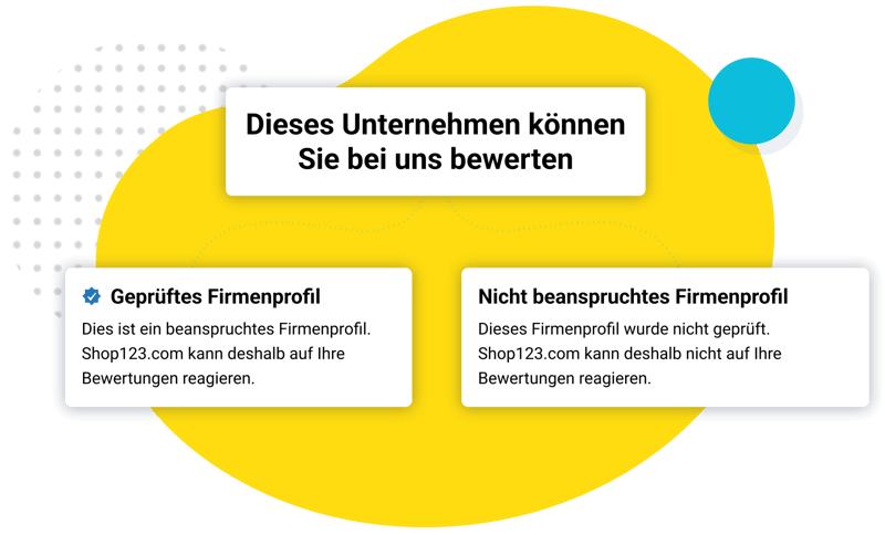 Übersicht: Bewertungen geprüfte und nicht beanspruchte Firmenprofile.