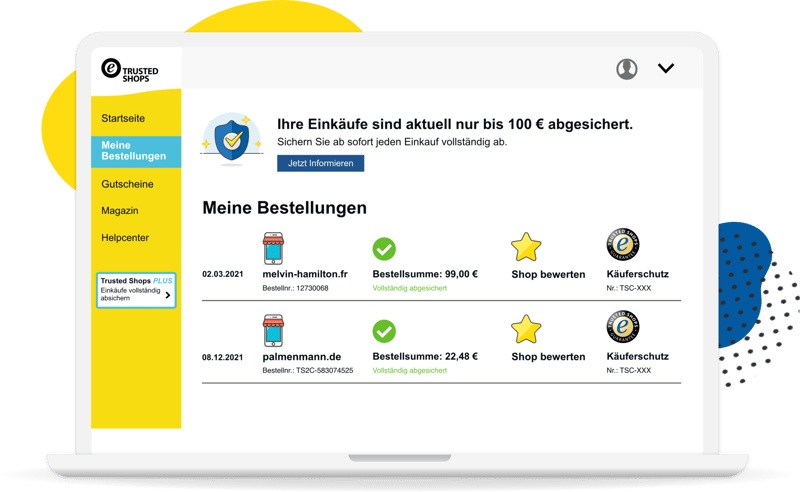 Consumer Login Bestellübersicht